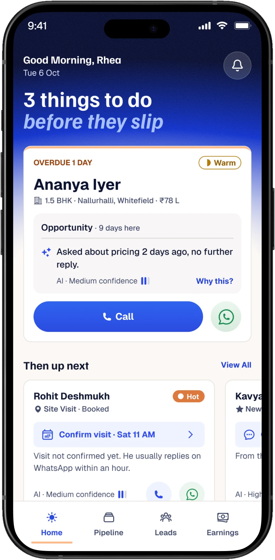 The Nested Daily Brief: three things to do before they slip, led by an overdue follow-up with Ananya Iyer